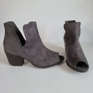 Gray Peep Toe Booties